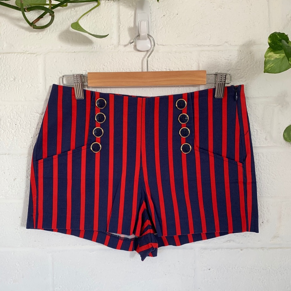 Forever21 High Waist striped sailor disco shorts